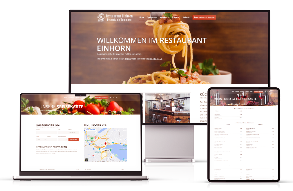 Webseite Restaurant Einhorn Luzern